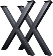 CM Furniture 2 kosa antracitnih kovinskih nog za mizo, višina 40 cm, širina 30 cm, podnožje mize, jeklene noge v obliki črke X, enostavna montaža DIY za klop, jedilnico, klubsko mizico, vrtno mizo