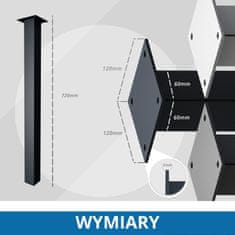 CM Furniture 4 kosi. Antracit ravne noge za mize in pulte. Višina 72 cm. Izdelane iz kvadratnega profila 60x60 mm - Za kuhinjske in jedilne mize, pisalne mize, vrtne mize in klopi - Modern Loft