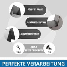 CM Furniture 2 kosa antracitnih kovinskih nog za mizo, višina 40 cm, širina 30 cm, podnožje mize, jeklene noge v obliki črke X, enostavna montaža DIY za klop, jedilnico, klubsko mizico, vrtno mizo