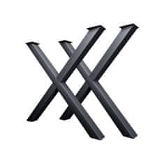 CM Furniture 2 kosa antracitnih kovinskih nog za mizo, višina 40 cm, širina 43 cm, podnožje mize, jeklene noge v obliki črke X, enostavna montaža DIY za klop, jedilnico, klubsko mizico, vrtno mizo