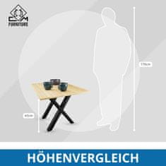 CM Furniture 2 kosa antracitnih kovinskih nog za mizo, višina 40 cm, širina 43 cm, podnožje mize, jeklene noge v obliki črke X, enostavna montaža DIY za klop, jedilnico, klubsko mizico, vrtno mizo