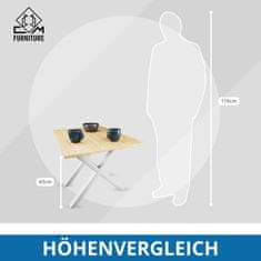 CM Furniture 2 kosa kovinskih nog za mizo, bele barve, višina 40 cm, širina 43 cm, podnožje mize, jeklene noge v obliki črke X, enostavna montaža DIY za klop, jedilnico, klubsko mizico, vrtno mizo