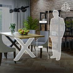 CM Furniture 2 kosa antracitnih kovinskih nog za mizo, višina 72 cm, širina 60 cm, podnožje mize, jeklene noge v obliki črke X, enostavna montaža DIY za klop, jedilnico, klubsko mizico, vrtno mizo