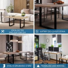 CM Furniture 2 x noge za mizo, tekači za mizo, antracit, višina 43 cm, klubska mizica, idealno za DIY projekte, dnevno sobo, hodnik, vrt, klop, noge za pohištvo, stilsko podstrešje | 30 x 43 cm