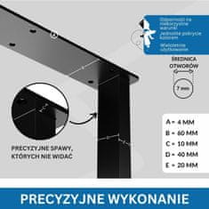 CM Furniture 2x kovinske noge za mizo - črne - višina 43 cm - 30 x 43 cm - pravokotna miza - prašno barvana - tekači za pohištvo, jedilnico, mizo, klop - okvir mize