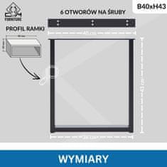 CM Furniture 2x kovinske noge za mizo - antracit - višina 43 cm - 43 x 43 cm - pravokotne stabilne noge za mizo - prašno barvane - tekači za pohištvo, jedilnico, mizo, klop - okvir mize