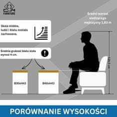 CM Furniture 2x kovinske noge za mizo - bele - višina 43 cm - 30 x 43 cm - pravokotna miza - prašno barvana - pohištvo, jedilnica, miza, klop - okvir mize