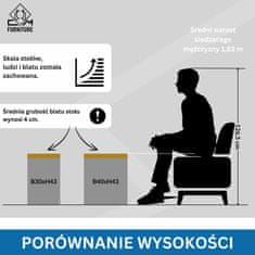 CM Furniture 2 x noge za mizo, tekači za mizo, antracit, višina 43 cm, klubska mizica, idealno za DIY projekte, dnevno sobo, hodnik, vrt, klop, noge za pohištvo, stilsko podstrešje | 30 x 43 cm