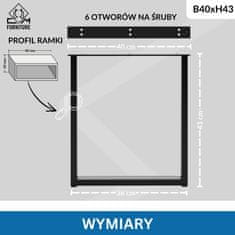 CM Furniture 2x kovinske noge za mizo - črne - višina 43 cm - 43 x 43 cm - pravokotna miza - prašno barvana - tekači za pohištvo, jedilnico, mizo, klop - okvir mize