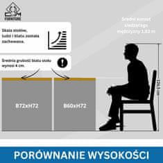 CM Furniture 2x kovinske noge za mizo - antracit - višina 72 cm - 60 x 72 cm - pravokotne stabilne noge za mizo - prašno barvane - tekači za pohištvo, za jedilne mize, klopi, okvirje miz