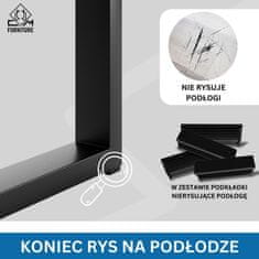 CM Furniture 2x kovinske noge za mizo - črne - višina 43 cm - 30 x 43 cm - pravokotna miza - prašno barvana - tekači za pohištvo, jedilnico, mizo, klop - okvir mize