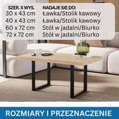 CM Furniture 2x kovinske noge za mizo - črne - višina 72 cm - 60 x 72 cm - pravokotne stabilne tekaške steze - prašno barvane - za jedilnico, mizo, klop, okvir mize