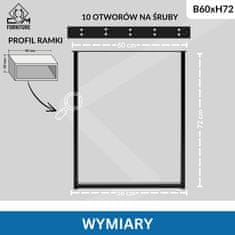 CM Furniture 2x kovinske noge za mizo - črne - višina 72 cm - 60 x 72 cm - pravokotne stabilne tekaške steze - prašno barvane - za jedilnico, mizo, klop, okvir mize