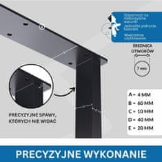 CM Furniture 2x kovinske noge za mizo - antracit - višina 72 cm - 60 x 72 cm - pravokotne stabilne noge za mizo - prašno barvane - tekači za pohištvo, za jedilne mize, klopi, okvirje miz
