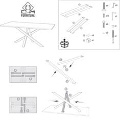 CM Furniture Antracitne kovinske noge za mizo Spider za okrogle/kvadratne mize Višina 43 cm X-oblikovan okvir mize V 43 x Š 60 x D 60 cm Konferenčna miza s križnim okvirjem, klubska mizica v slogu podstrešja