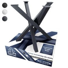 CM Furniture Antracitne kovinske noge za mizo Spider za okrogle/kvadratne mize Višina 71 cm X-oblikovan okvir mize V 71 x Š 75 x D 75 cm Konferenčna miza s križnim okvirjem, klubska mizica v slogu podstrešja