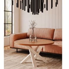 CM Furniture Kovinske noge za mizo , beli pajek, za okrogle/kvadratne mize, višina 43 cm, oblika okvirja X, V 43 x Š 60 x D 60 cm, križni okvir, konferenčna miza, klubska mizica v slogu podstrešja