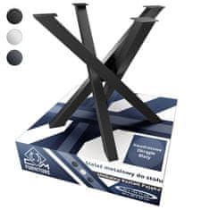 CM Furniture Kovinske noge za mizo črne barve, pajek, za okrogle/kvadratne mize. Višina 71 cm. Okvir mize v obliki črke X. V 71 x Š 75 x D 75 cm. Križni okvir. Konferenčna miza, klubska mizica v slogu podstrešja.