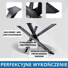 CM Furniture Antracitne kovinske noge za mizo Spider za okrogle/kvadratne mize Višina 71 cm X-oblikovan okvir mize V 71 x Š 75 x D 75 cm Konferenčna miza s križnim okvirjem, klubska mizica v slogu podstrešja