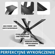 CM Furniture Kovinske noge za mizo črne barve, pajek, za okrogle/kvadratne mize. Višina 71 cm. Okvir mize v obliki črke X. V 71 x Š 75 x D 75 cm. Križni okvir. Konferenčna miza, klubska mizica v slogu podstrešja.