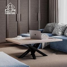 CM Furniture Črne kovinske noge za mizo Spider - Višina 72 cm, X-oblikovan okvir - 72 x 75 x 120 cm - Konferenčna miza Loft, sestava za eno osebo