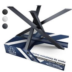 CM Furniture Kovinske noge za mizo v obliki pajka v edinstveni obliki Mikado v antracitni barvi za masivno mizno ploščo višine 72 cm za jedilno mizo, konferenčno mizo, mizo za dnevno sobo, pisarniško mizo