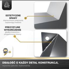 CM Furniture Noge za mizo Spider - Antracit - Višina 43 cm - Noge za klubsko mizico - Jekleno podnožje - V 43 x Š 40 x D 70 cm - Noge za jedilno mizo, enostavna montaža s strani ene osebe