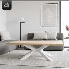 CM Furniture Noge za mizo Spider - bele - višina 43 cm - noge za klubsko mizico - jekleno podnožje - V 43 x Š 40 x D 70 cm - noge za jedilno mizo, enostavna montaža s strani ene osebe