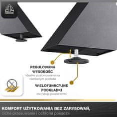 CM Furniture Noge za mizo Spider - Antracit - Višina 43 cm - Noge za klubsko mizico - Jekleno podnožje - V 43 x Š 40 x D 70 cm - Noge za jedilno mizo, enostavna montaža s strani ene osebe