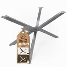 CM Furniture Noge za mizo Spider - Antracit - Višina 72 cm - Noge za klubsko mizico - Jekleno podnožje - V 72 x Š 75 x D 120 cm - Noge za jedilno mizo, enostavna montaža s strani ene osebe