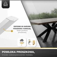 CM Furniture Noge za mizo Spider - bele - višina 43 cm - noge za klubsko mizico - jekleno podnožje - V 43 x Š 40 x D 70 cm - noge za jedilno mizo, enostavna montaža s strani ene osebe
