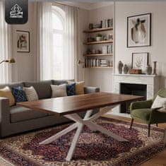 CM Furniture Noge za mizo Spider - bele - višina 72 cm - noge za klubsko mizico - jekleno podnožje - V 72 x Š 75 x D 120 cm - noge za jedilno mizo, enostavna montaža s strani ene osebe