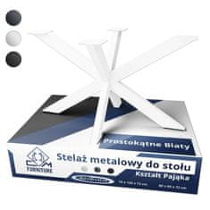 CM Furniture Noga za klubsko mizico iz profilov - bela - višina 43 cm - 50x43x80 cm - (Profil 60x30 mm) kovinska noga, pajkova noga, podnožje mize - Mizica za kavč, kuhinjska miza, vrtna miza