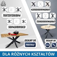 CM Furniture Mikado Spider podnožje za mizo, nastavljivo antracitno ogrodje, višina 72 cm, podloge za mizo, jedilnica, pisarna, konferenčno pohištvo za dnevno sobo, enostavna montaža, trpežna kovinska konstrukcija