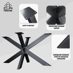CM Furniture Mikado Spider podnožje za mizo, nastavljivo antracitno ogrodje, višina 72 cm, podloge za mizo, jedilnica, pisarna, konferenčno pohištvo za dnevno sobo, enostavna montaža, trpežna kovinska konstrukcija