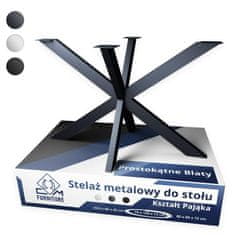 CM Furniture Mikado Spider podnožje za mizo, nastavljivo antracitno ogrodje, višina 72 cm, podloge za mizo, jedilnica, pisarna, konferenčno pohištvo za dnevno sobo, enostavna montaža, trpežna kovinska konstrukcija