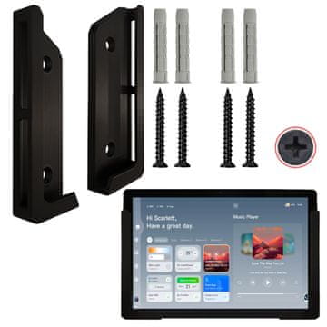 Komplet stenskega nosilca za tablico 120 mm črne barve, L+D