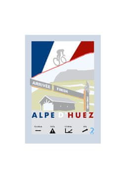 Kolesarski plakat Alp d'Huez ZAKAJ TAM? 21 cm x 30 cm