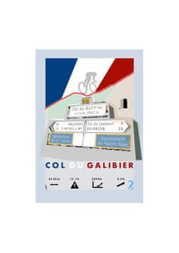 Kolesarski plakat Galibier ZAKAJ TU? 21 cm x 30 cm