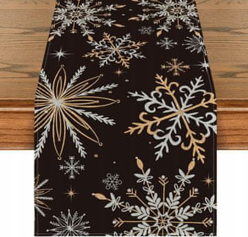 Božični prtljažnik črno-zlat 40 × 140 cm božična dekoracija