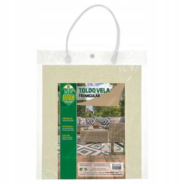 POLIESTRSKA TRIKOTNA TENDA 360X360X360 CM - KREMNA