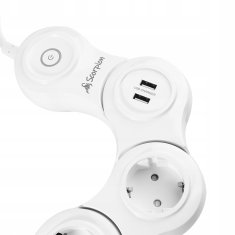 PODALJŠEK ZA NAPAJANJE PRENAPETNOSTNA ZAŠČITA 2 USB VTIČNICI 1,5 M