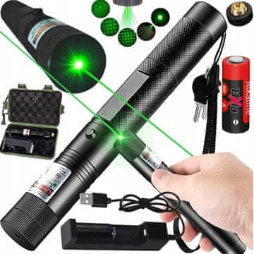 ULTRA MOČAN ZELENI LASER 90000 W POLNILNIK BATERIJ ZA LASERSKI KAZALJNIK 4-V-1
