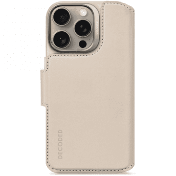 Snemljiva denarnica Decoded Leather - zaščitni usnjen ovitek, združljiv z MagSafe, za iPhone 16 Pro (glina)