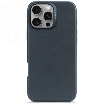 Decoded Leather Backcover - zaščitni usnjen ovitek, združljiv z MagSafe, za iPhone 16 Pro Max (mornarsko moder)