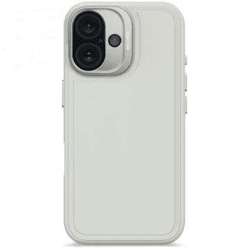Decoded AntiMicrobial Silicone Stacks Backcover - Silikonski zaščitni ovitek, združljiv z MagSafe, za iPhone 16 (kamnito siv)
