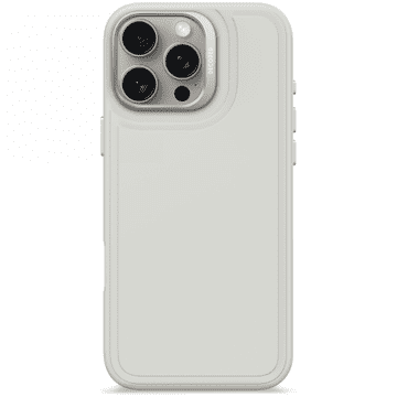 Decoded AntiMicrobial Silicone Stacks Backcover - Silikonski zaščitni ovitek, združljiv z MagSafe, za iPhone 16 Pro Max (kamnito siv)