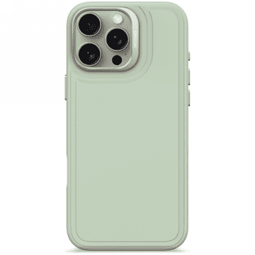 Decoded AntiMicrobial Silicone Stacks Backcover - silikonski zaščitni ovitek, združljiv z MagSafe, za iPhone 16 Pro Max (megleno zelen)
