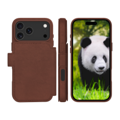 dbramante 1928 Lynge MS - usnjen ovitek za iPhone 17 Pro Max, združljiv z MagSafe (temno rjav)