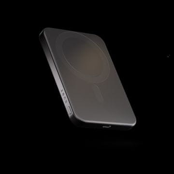 ZENS Slim Qi2 aluminijasta prenosna baterija - magnetna prenosna baterija s kapaciteto 5000 mAh, združljiva z MagSafe in Qi2 (črna)